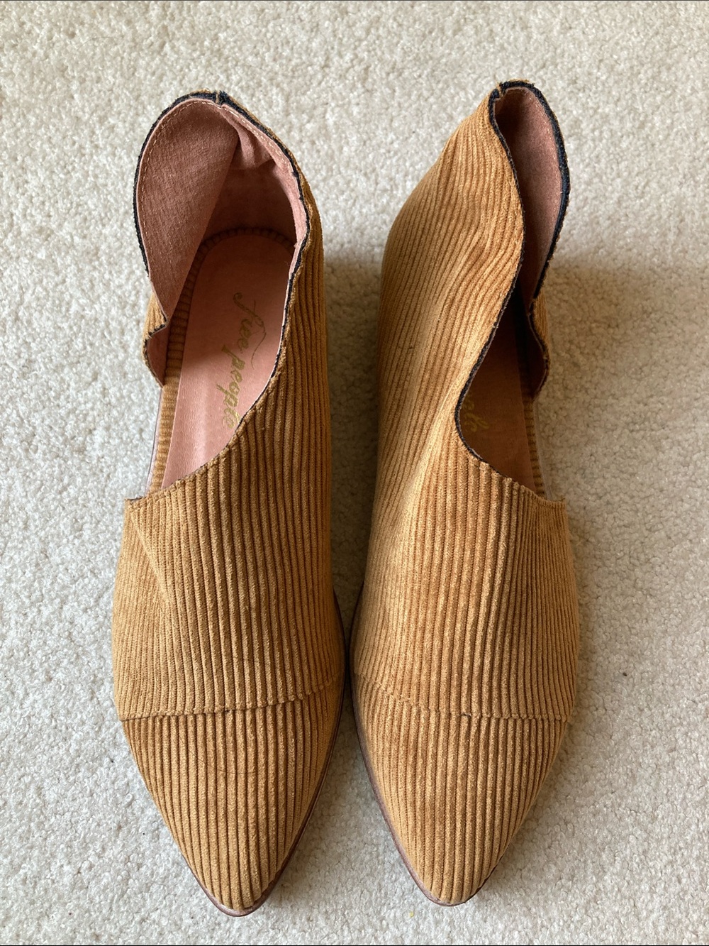 Free People royale flat in tan corduroy